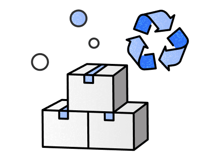段ボールリサイクルのイラスト